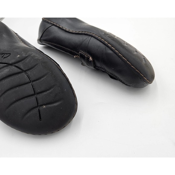 Clarks Collection Soft Cushion Black Ashland Bubble Loafer Wedge Heel Size 8 - Picture 10 of 11